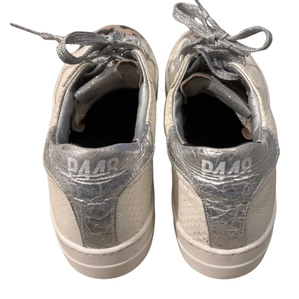P448 Thea Platform Sneaker in Python Roccia - Picture 3 of 6